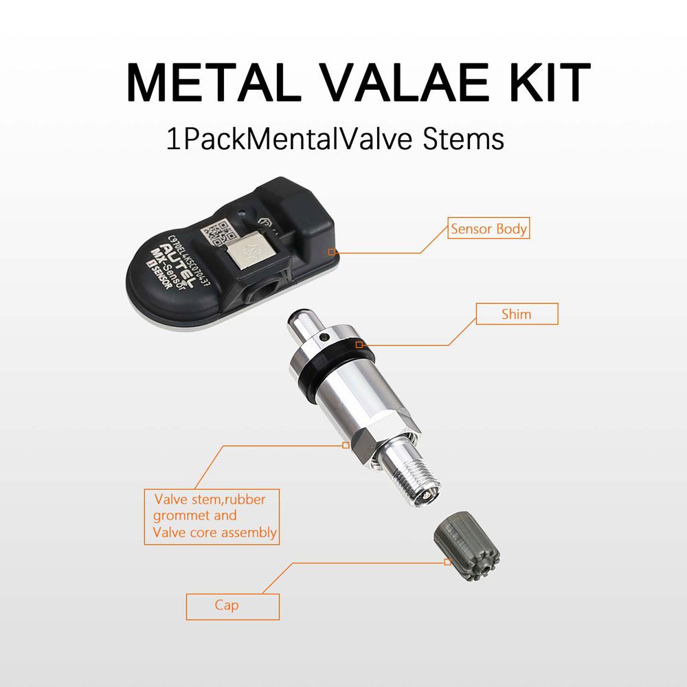  Autel MX-Sensor 315MHz+433MHz 2 in 1 Universal Programmable TPMS Sensor Metal/Rubber OE Level Tire Pressure Monitoring System