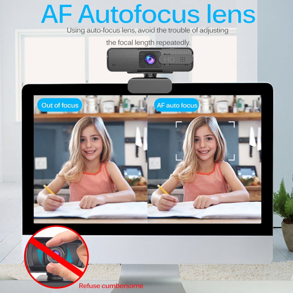 Autofocus Webcam 1080P HD USB Camera for Computer PC Web Camera With Microphone Webcamera HD Video Ashu H701 Web Cam