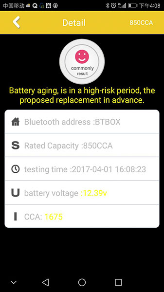 Analizador de baterías automotrices autool BT - Box - 8