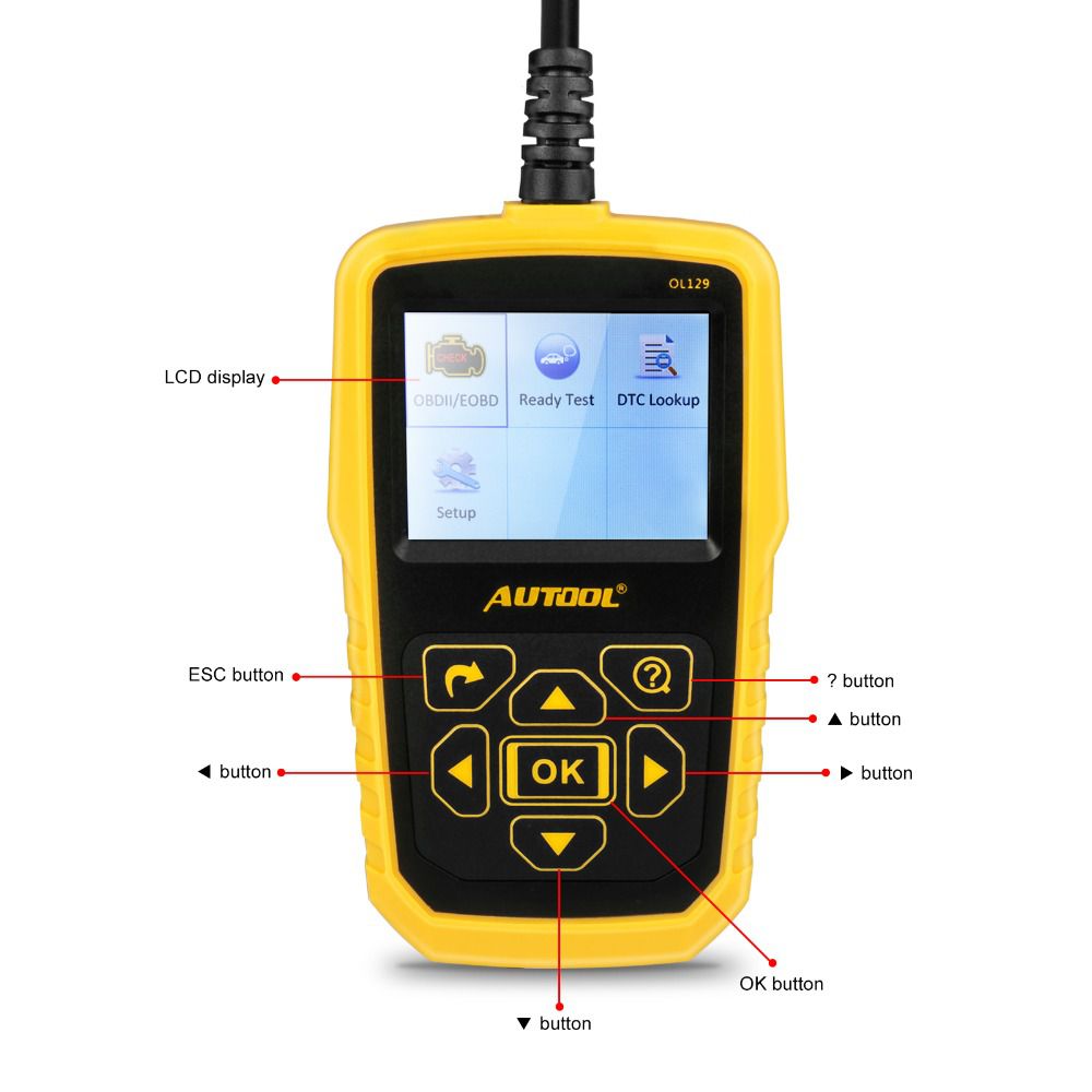 Monitor de batería autool129 y lector de código OBD / eobd ol129 herramienta automática de diagnóstico del motor