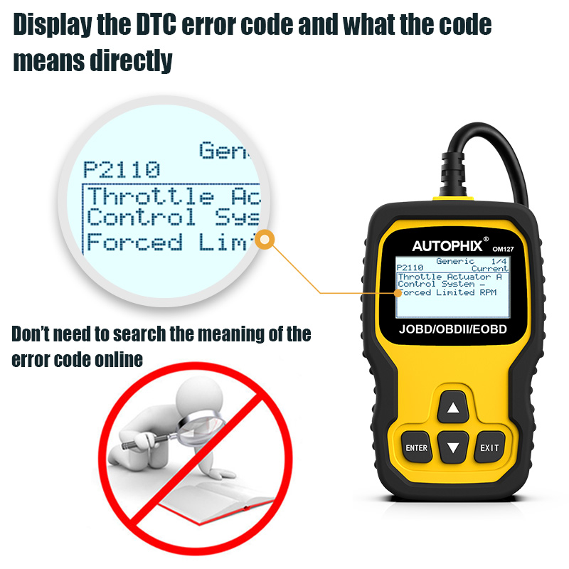 AUTOPHIX OM127 JOBD/OBDII/EOBD Universal Code Reader OBD2 Scanner