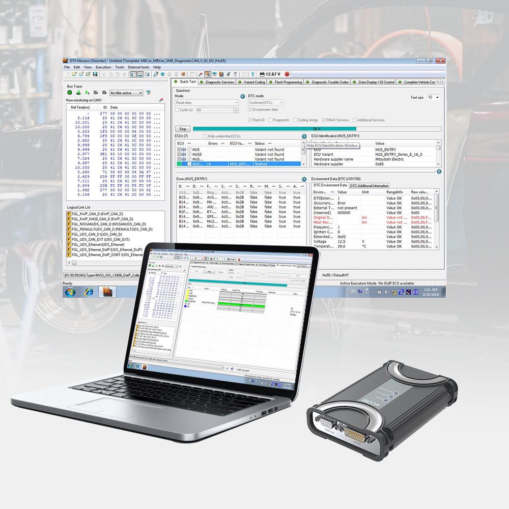 Herramientas de diagnóstico y programación ecom doip de Mercedes - Benz equipadas con software 2019.12