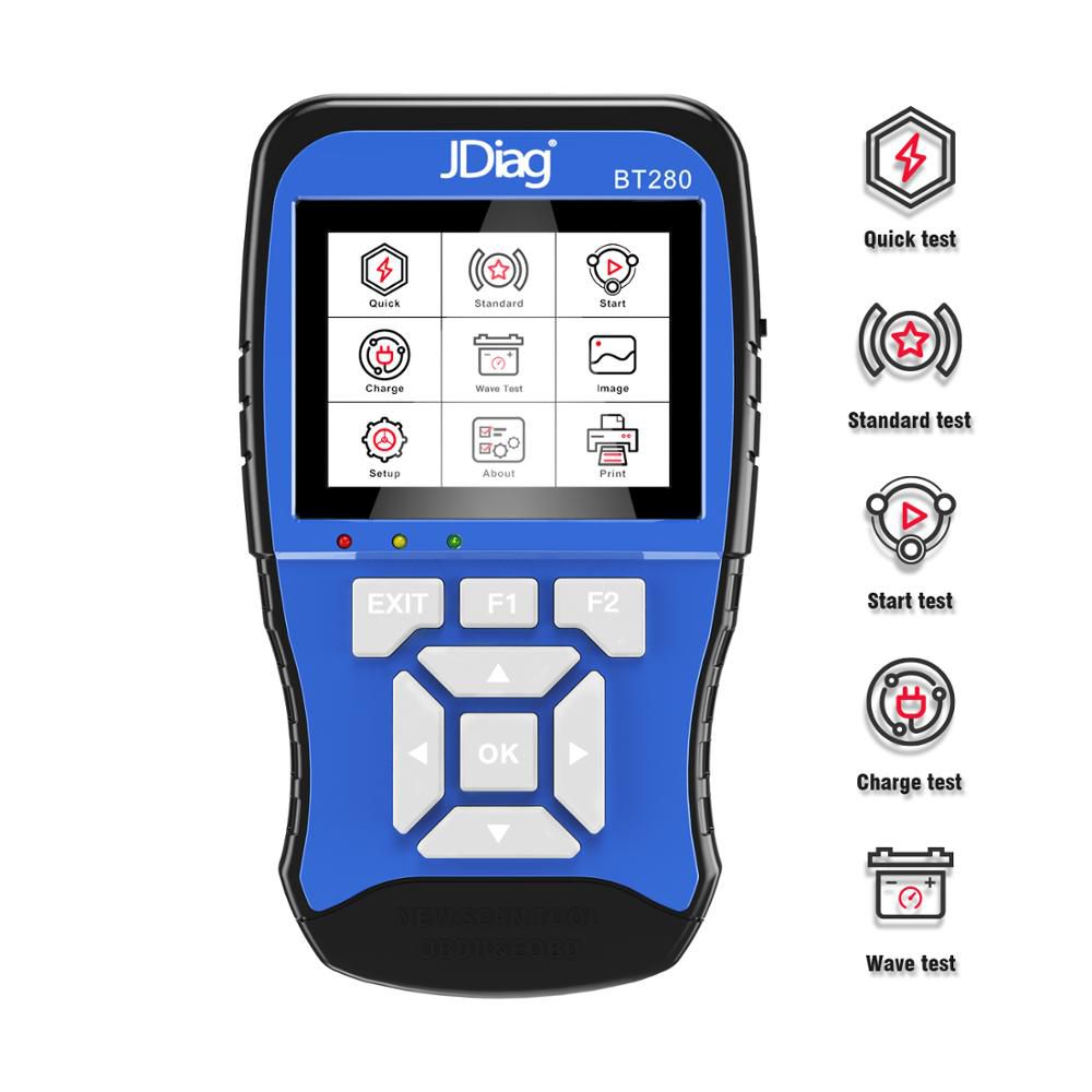 Jdiag bt280 analizador profesional de baterías para probadores de baterías generales para automóviles, camiones, barcos, motocicletas, etc.