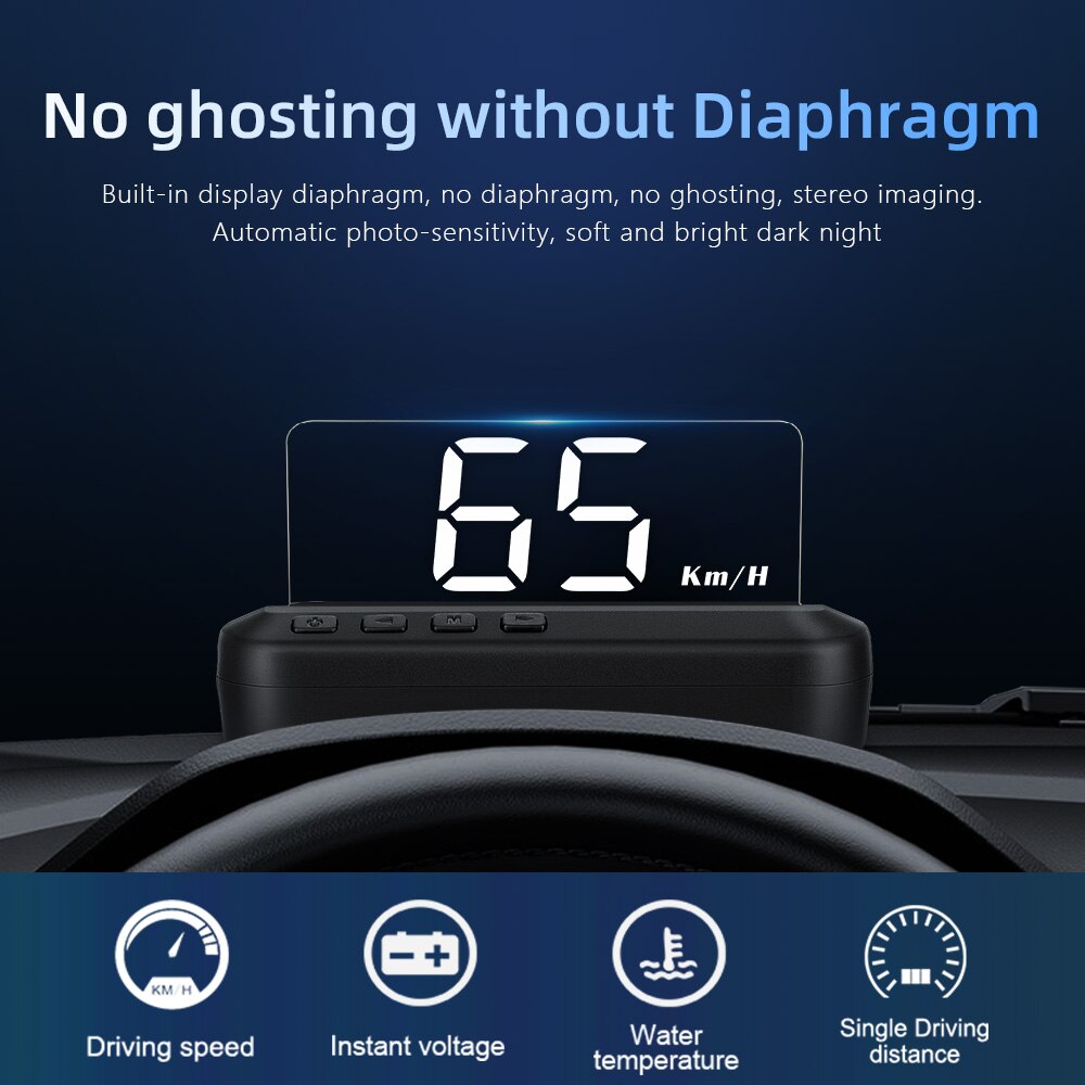 C100 Head Up Display OBD2 HUD Mirror Updated Optional Speed Fuel Consumption Car Speedometer Windshield Projection