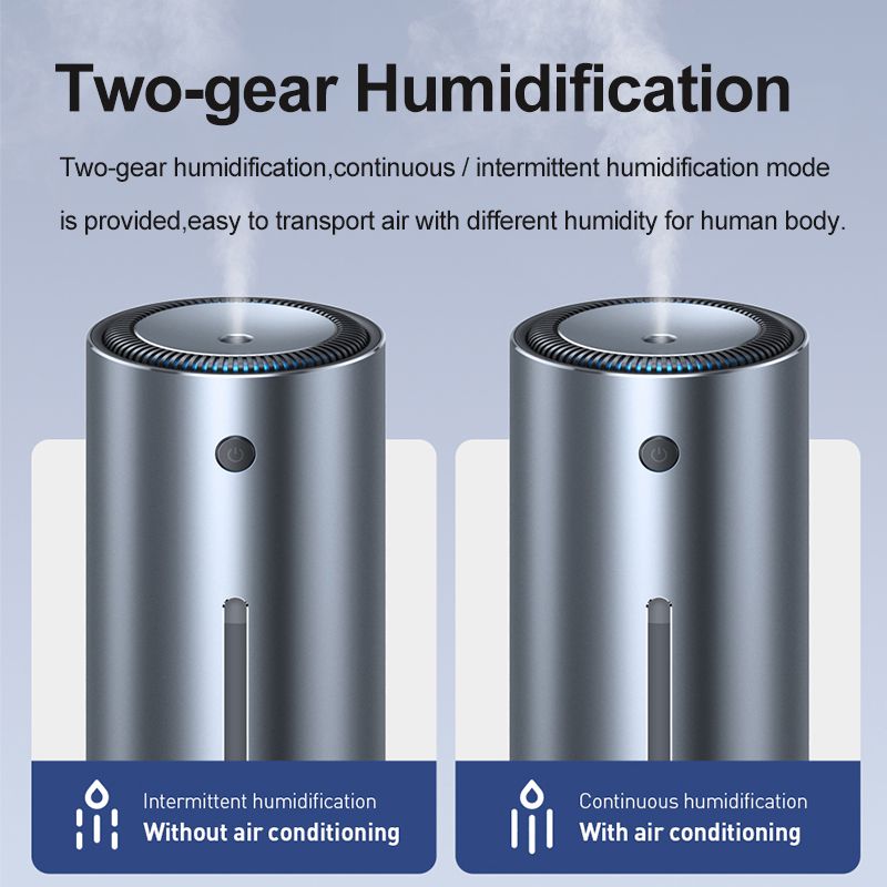 Car Air Humidifier Aluminium Alloy 300mL With LED Light For Auto Armo Home Office Accessories Car Air Humidifier