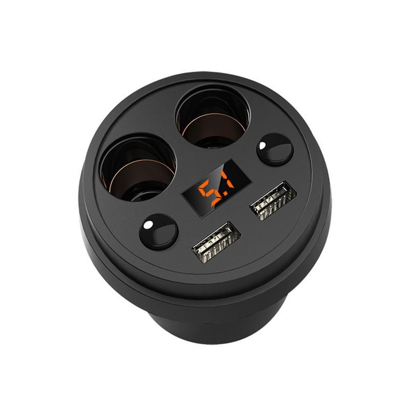 Car Cup Charger 3.1A USB HUB Cup Holder Adapter Cigarette Lighter Splitter Mobile Phone Chargers With Voltage LED Display