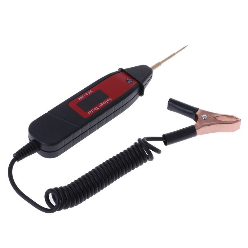 1.65m Spring Line Car Digital LCD Electric Voltage Test Pen Probe Detector Tester With LED Light for Auto Testing Tool Nov-29A