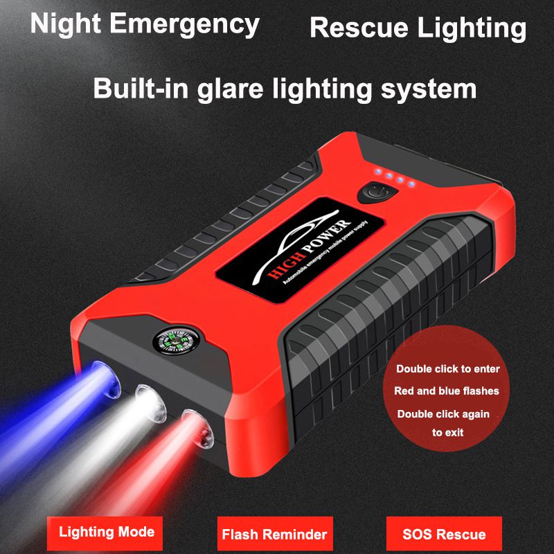 Car Jump Starter Power Bank 20000mA 600A 12V Output Portable Emergency Start-up Charger for Cars Booster Battery Starting Device