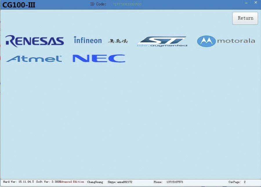 El dispositivo de reparación de airbag cg100 admite Renesas