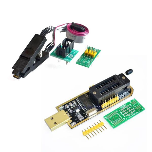 Módulo de programador USB EEPROM BIOS flash de la serie ch341a 24 25 + soic8 sop8 EEPROM 93cxx / 25cxx / 24cxx diy kit Test clip