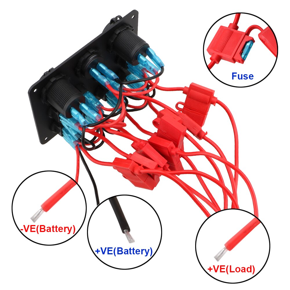 12 - 24V 8 filas de enchufe de encendedor de cigarrillos doble USB camión RV camión ATV UTV camping car interruptor de encendido