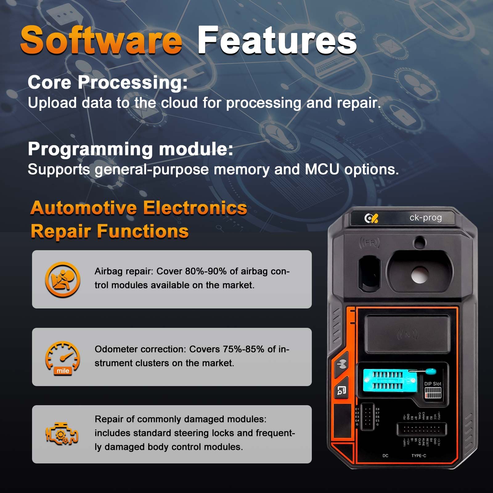 2026 CK-PROG Automotive Programmer Supports Reading and Writing of Chip Data, Programming, Flashing