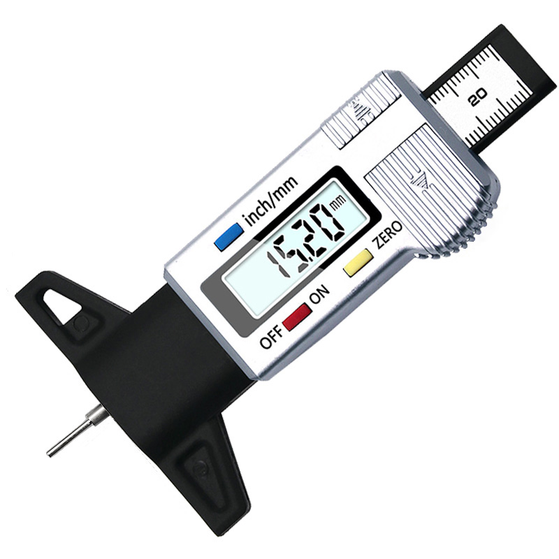 Medidor de profundidad de la banda de neumáticos de automóviles digital LCD monitoreo de medidores de medidores de herramientas de detección de desgaste de neumáticos de automóviles