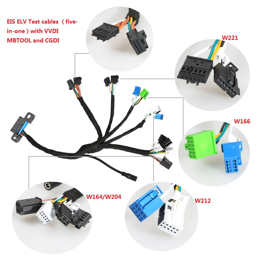 EIS ELV Test Cables for Mercedes Works Together with VVDI MB BGA TOOL and CGDI Prog MB (5-in-1)