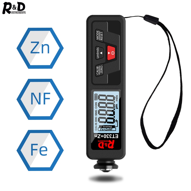 Desarrollo del medidor de espesor de pintura automotriz et330 0 - 1500um medidor de espesor de recubrimiento metálico de galvanoplastia automotriz Fe & NFE medidor de espesor de recubrimiento