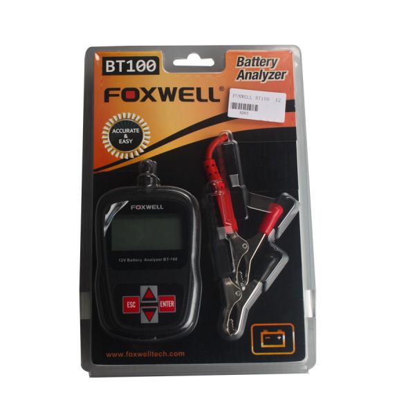 Prueba de batería automotriz foxwell bt100 12v, adecuada para inundaciones, agm, gel