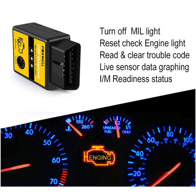 Foxwell obd2 eobd escaneo de automóviles Elm 327 versión Bluetooth lector de código de motor OBDII OBD 2 escaneo de automóviles herramienta de diagnóstico de automóviles