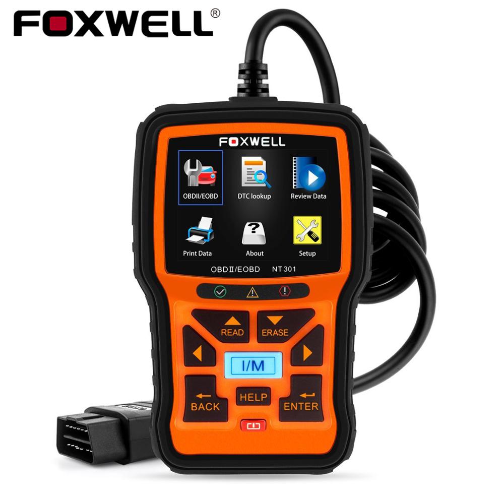 El lector de código foxwell nt301 can OBDII / eobd admite múltiples idiomas