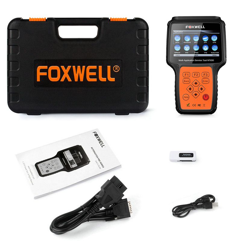 FOXWELL NT650 Elite OBD2 Automotive Scanner SAS A/F OIL BRT DPF 26+ Reset Professional OBD Auto Car Diagnostic Tool OBD2 Scanner