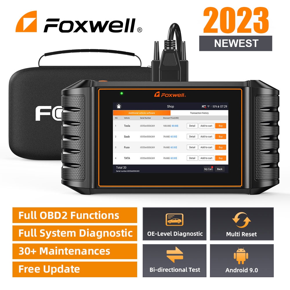 Foxwell nt710 escáneres de lectura de código obd2 para automóviles todos los sistemas herramientas de diagnóstico bidireccional 30 + restablecer escáneres obd2 actualizados de forma gratuita