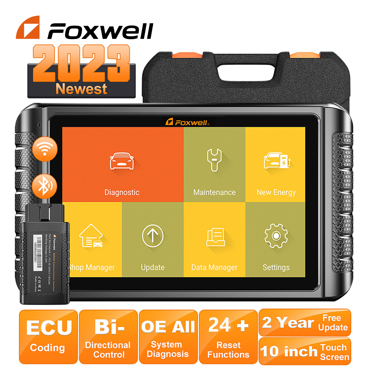 2023 FOXWELL NT909 OBD2 Bidirektionaler Scanner ECU Codierung Alle System Auto Diagnosewerkzeuge CAN-FD/DOIP FCA AutoAuth Scanner