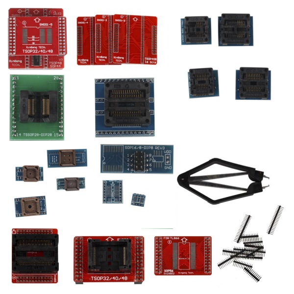 Conjunto completo de 21 adaptadores de enchufe para el programador EEPROM super mini pro tl866a