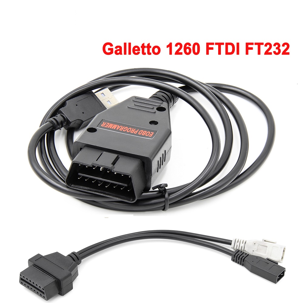 Galletto 1260 ECU chip herramienta de ajuste obd2 herramienta de diagnóstico de automóviles ftdi chip ECU programador de flash lectura y Escritura automática OBD 2 cable de escaneo