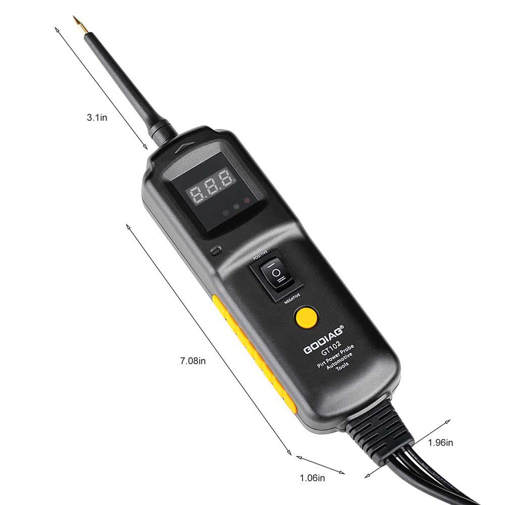 Sonda de alimentación godiag gt102 pirt + búsqueda de fallas en el cable de alimentación del automóvil + limpieza y prueba del inyector + prueba de relevos herramientas de diagnóstico del automóvil