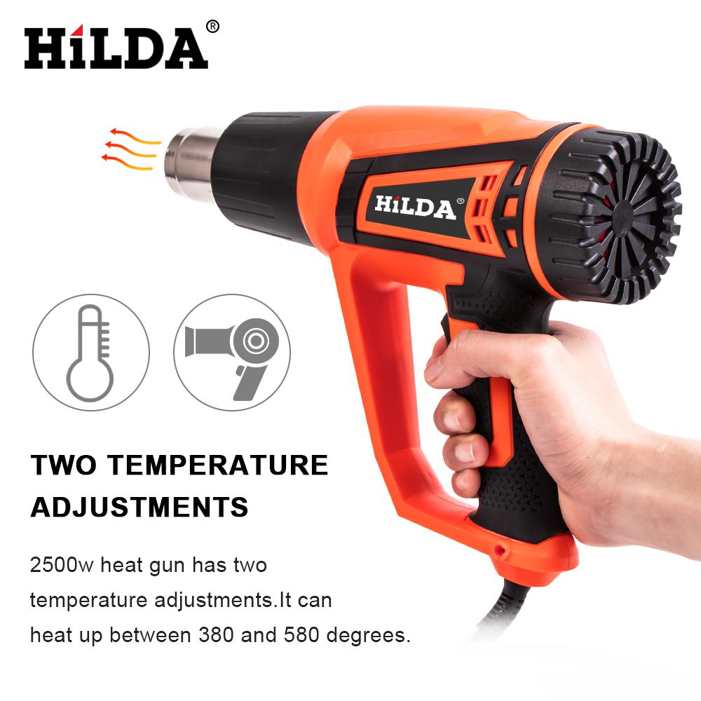 Hilda 2500w pistola de aire caliente con 2 temperaturas ajustables pistola de aire caliente eléctrica avanzada pistola de aire caliente 220V herramienta eléctrica