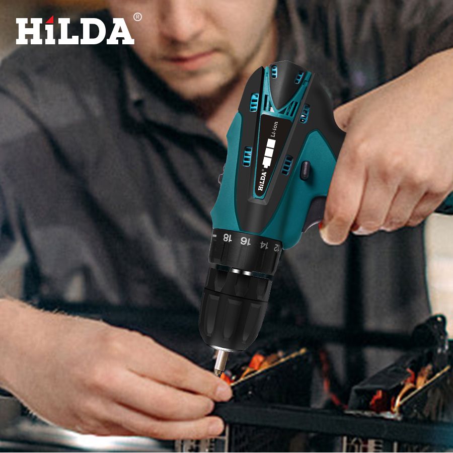 Hilda mini destornillador eléctrico portátil taladro eléctrico batería de litio mini taladro destornillador eléctrico herramienta sin cuerda taladro sin cuerda