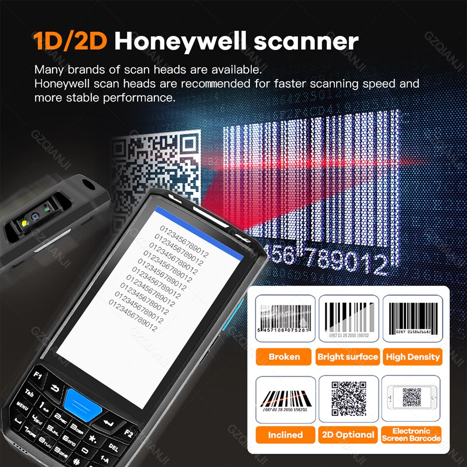 Honeywell 1D 2d Android 9 PDA terminal portátil duradero PDA DATA Collector QR escaneo de código de barras inventario inalámbrico 4G GPS pos PDA