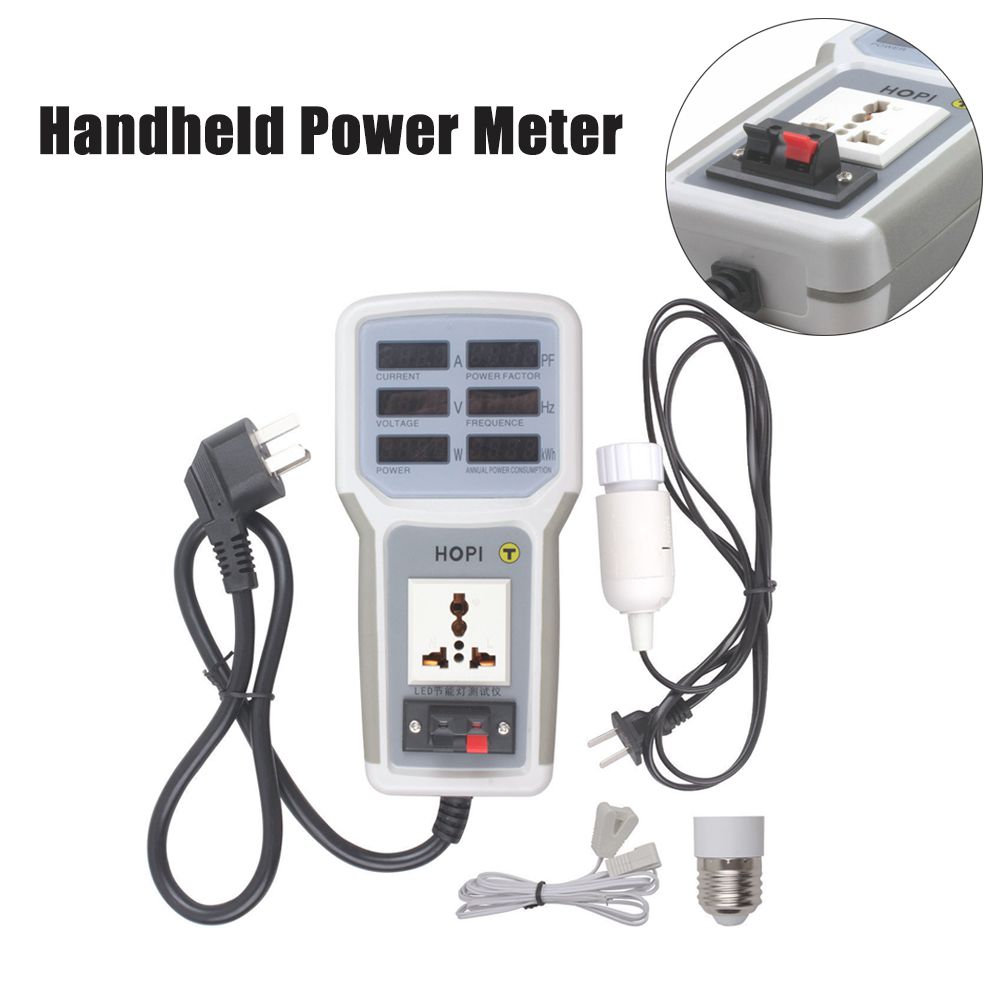 Handheld Power Meter Power Analyzer LED Metering Socket Measurable Current-voltage Power Factor HP-9800 EU Plug