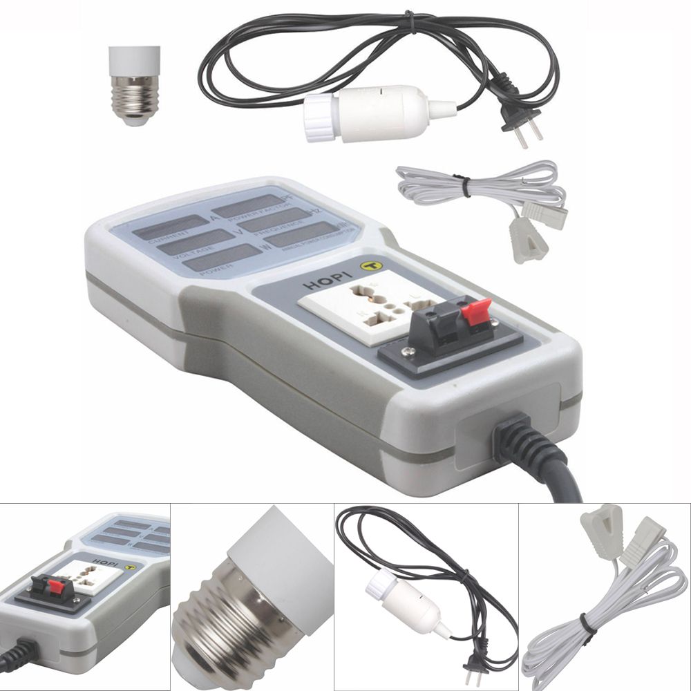Handheld Power Meter Power Analyzer LED Metering Socket Measurable Current-voltage Power Factor HP-9800 EU Plug