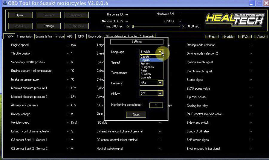 Herramientas de diagnóstico OBD para el software de motocicletas Suzuki