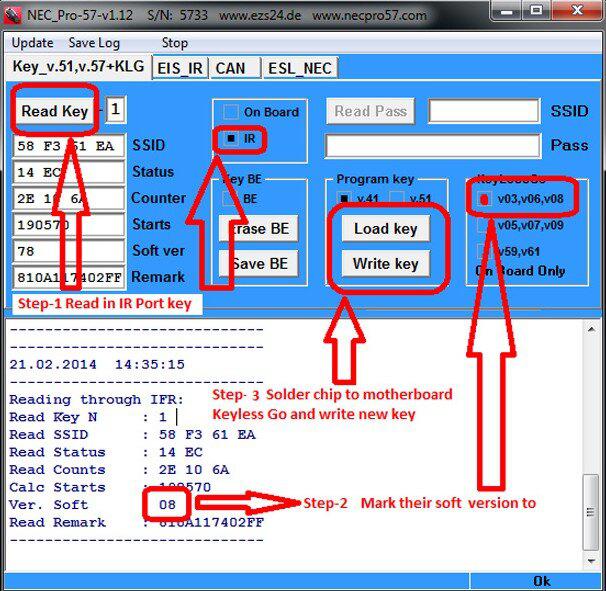 Programador de claves nec pro57 original 