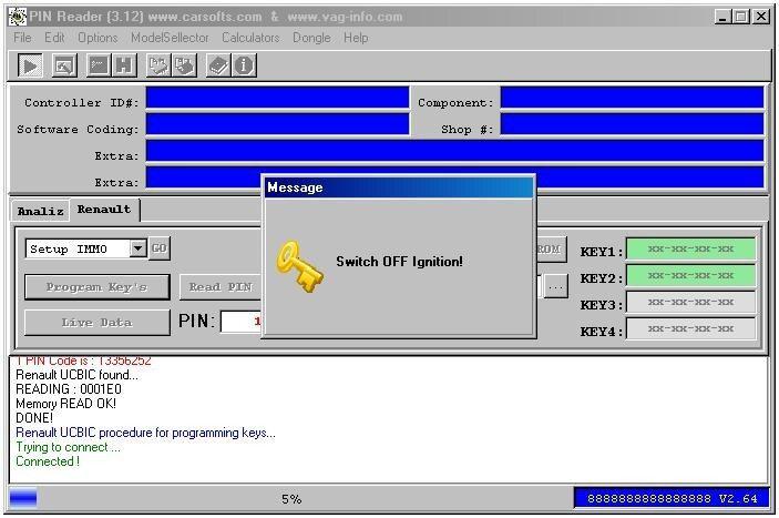 PIN Code Reading Key Programming For Renault K-Line(1996-2013 Year)