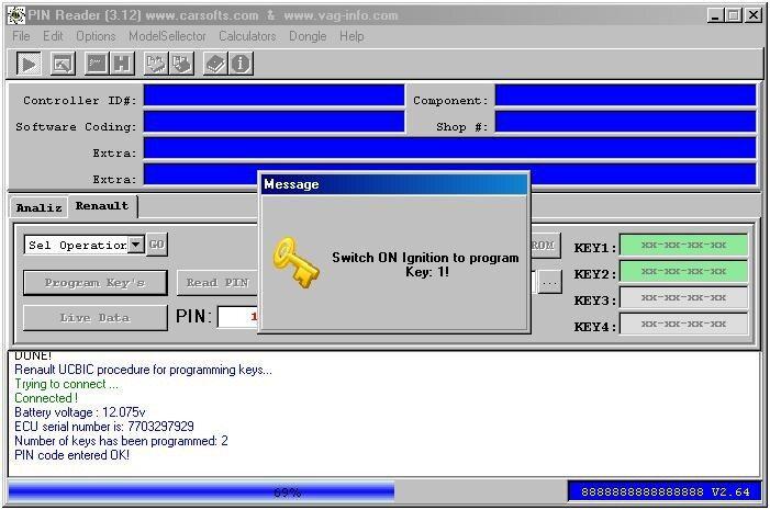 PIN Code Reading Key Programming For Renault K-Line(1996-2013 Year)