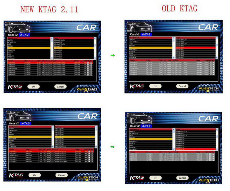 Comparación entre el nuevo ktag y el antiguo ktag