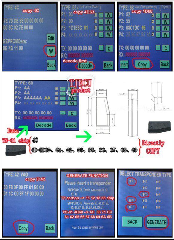YS-01 Chip 5pcs/lot Only For ID 4C Chip Copy Can Be Used Many Times
