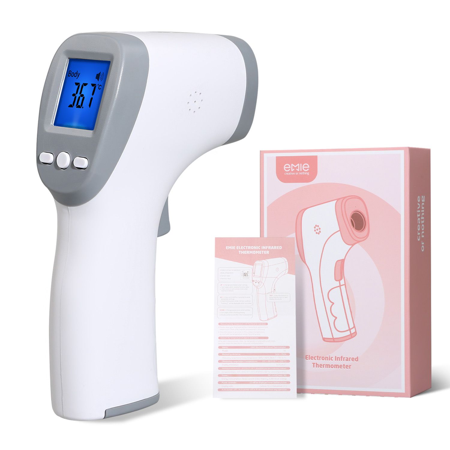 Infrared Thermometer Medical Grade ±0.2℃ Super-Precison Baby Adult Forehead Non-contact LCD IR Temperature Measurement