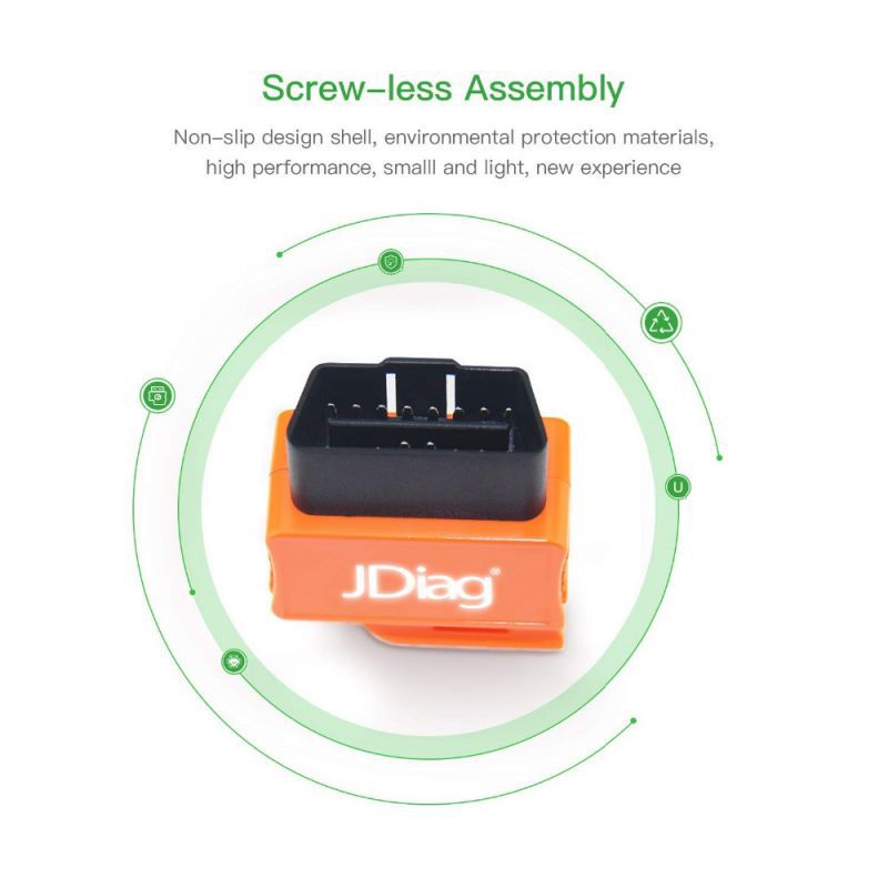 JDiag Bluetooth OBD2 Scanner Code Reader Faslink M2 Professional Vehicle Diagnostic Tool Compatible iPhone & Android (Orange)