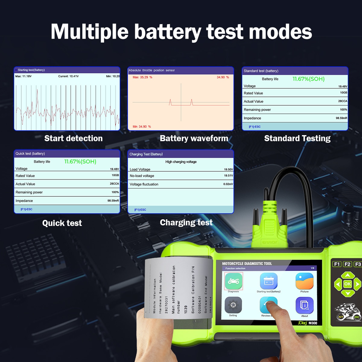 JDiag M300 Motorcycle Diagnostic OBD2 Scanner Moto Diagnose Tool Clear Fault Code ABS Engine For BMW Ducati Harley Honda Yamaha