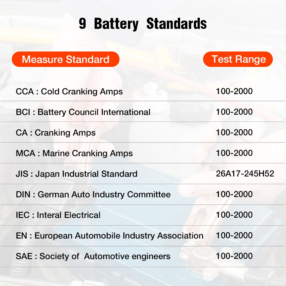 Konnwei kw208 probador de baterías automotrices 12v 100 a 2000cca probador de circuitos de carga de arranque analizador de baterías de 12 voltios herramienta de baterías