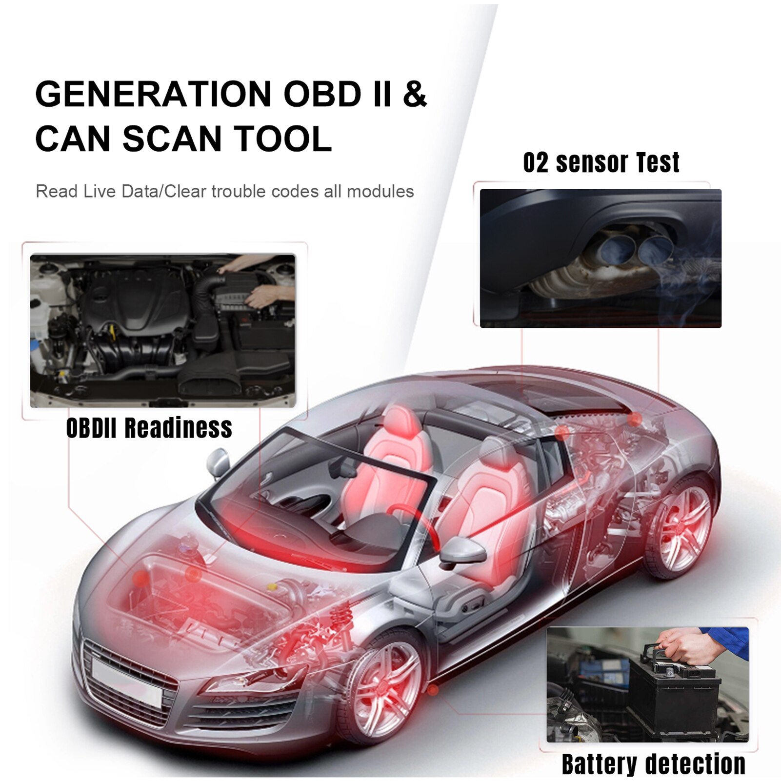 Konnwei kw818 obd2 herramienta de diagnóstico de vehículos de escaneo Código automático lector de baterías probador de baterías para comprobar la actualización Bluetooth del lector de código de falla del motor