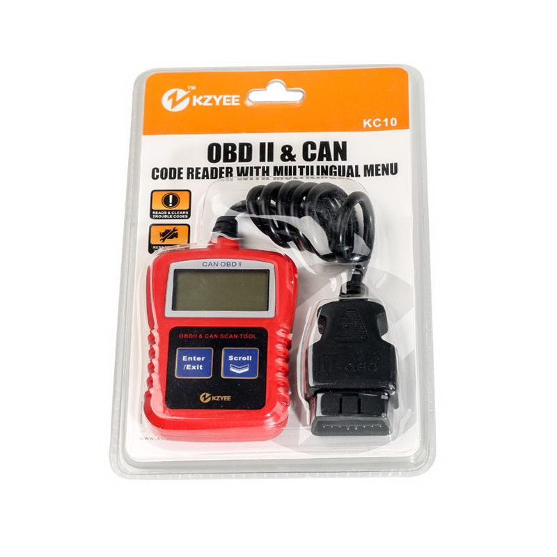 Kzyee kc10 OBD II & can Code Reader general Classic OBDII Automotive Code Reader Diagnosis Fault Diagnosis Diagnosis Machine verifica si la luz del motor es de 12v