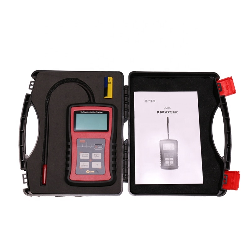 KZYEE KM20 Multi-system Ignition Analyzer Tester Measure RPM Spark Volt Spark Burn Time Car Spark Plug Tester Spark System Check