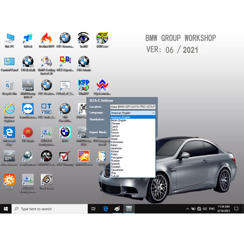 V2022.6 BMW ICOM Software HDD Win10 System ISTA-D 4.35.20 ISTA-P 3.70.0.200 with Engineers Programming 500GB Hard Disk