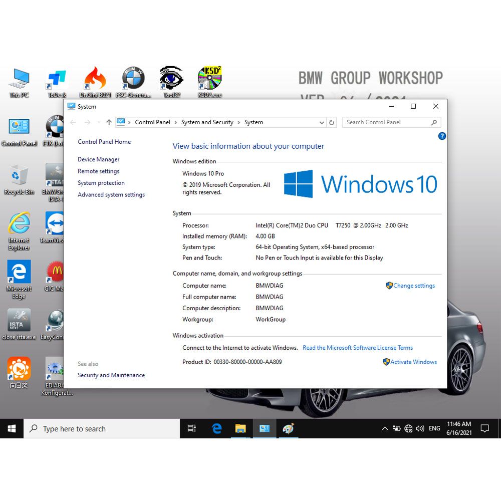 V2022.12 BMW ICOM Software HDD Win10 System ISTA-D 4.37.43.30 ISTA-P 71.0.200 with Engineers Programming 500GB Hard Disk