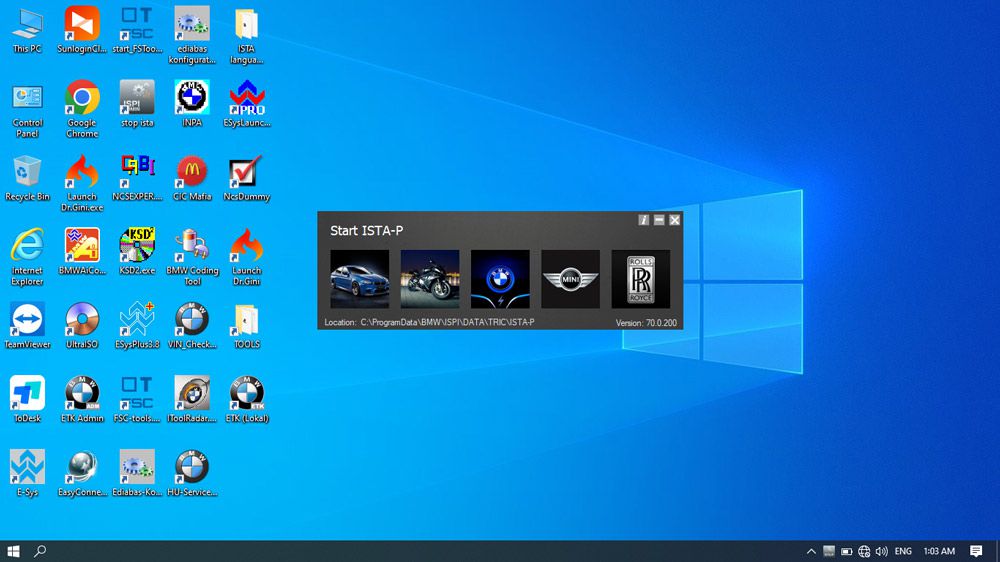 V2023.3 BMW ICOM software 1tb HDD ISTA - d 4.39.31 ISTA - P 3.71.0.200, ingenieros programados con el sistema win10