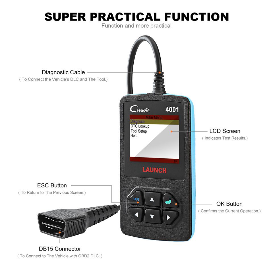 Activar el escáner de diagnóstico del lector de código crear 4001 obd2